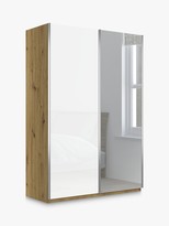 Thumbnail for your product : John Lewis & Partners Elstra 150cm Wardrobe with White Glass and Mirrored Sliding Doors