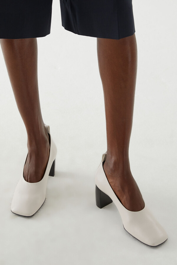 cos chunky heel pumps