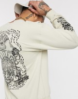 Thumbnail for your product : Reclaimed Vintage sweatshirt in ecru with print