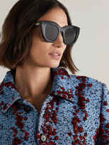 Thumbnail for your product : Le Specs Air Heart Cat-eye Acetate And Gold-tone Sunglasses - Black