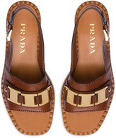 Thumbnail for your product : Prada Slingback Leather Sandals