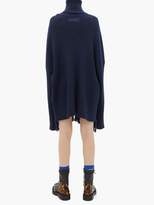 Thumbnail for your product : Vetements Scarf Roll-neck Wool Sweater - Womens - Navy