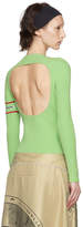 Thumbnail for your product : Marine Serre Green Knit Cut-Out Sweater