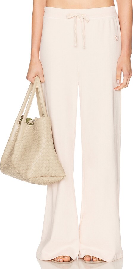 Eterne Drawstring Wide Leg Sweatpant in Pink