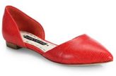 Thumbnail for your product : Alice + Olivia Hilary Lizard-Embossed Leather D'Orsay Flats