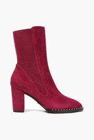 Thumbnail for your product : Stuart Weitzman Fifer faux pearl-embellished suede ankle boots