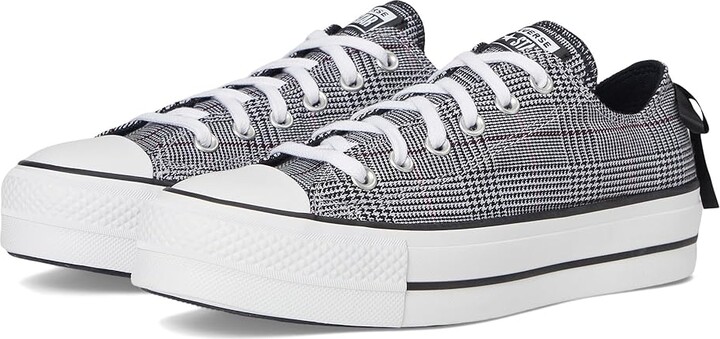 Converse Chuck Taylor All Star Lift Platform Plaid Women's Shoes Black/White/Black : 6.5 B - Medium, Canvas