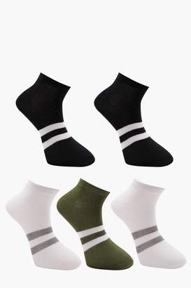 boohoo 5 Pack Sports Stripe Ankle Socks
