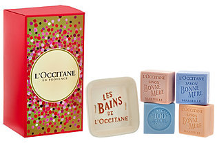 L'Occitane Bonne Mere Set of 4 Soaps & Soap Dish