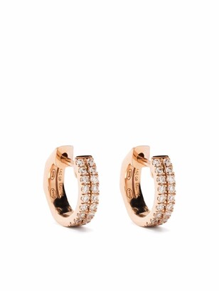 Djula 18kt Rose Gold Diamond Huggie Hoop Earrings