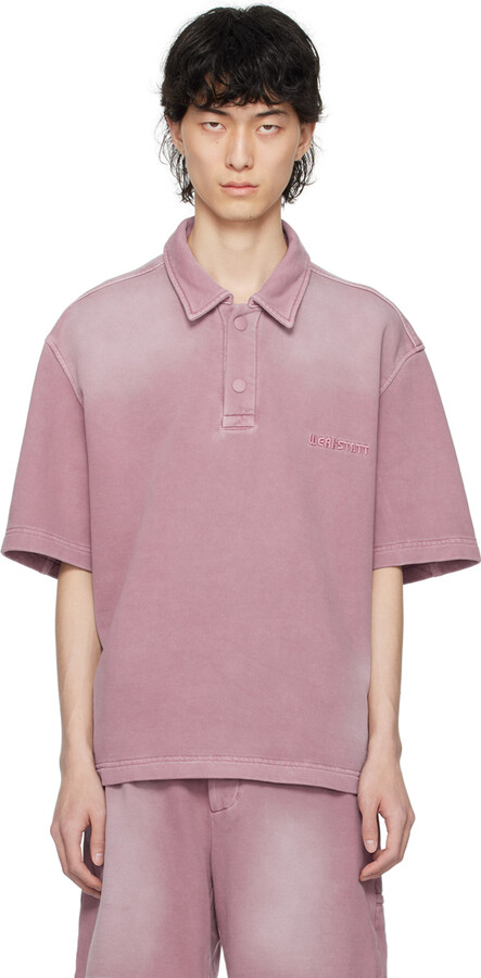 Solid Homme Purple Garment-Dyed Polo