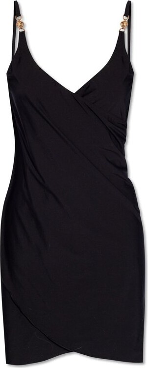 Versace Medusa-Plaque Wrapped Sleeveless Dress - ShopStyle