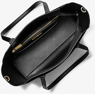 Michael Kors Maisie Large Leather 3-in-1 Tote Bag Black Brown Mk Signature