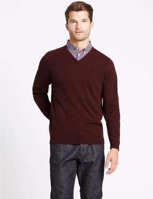 Marks and Spencer Pure Cotton Mock Shirt Jumper