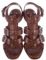 Thumbnail for your product : Alaia Buckle-Accented Leather Sandals