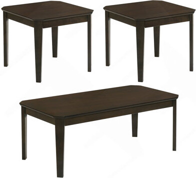 Red Barrel Studio Amaro Dark Brown 3-Piece Coffee And End Table Set With Durable Construction And Sleek Design Perfect For Modern Living Rooms