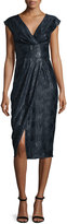 Thumbnail for your product : Lela Rose Cap-Sleeve Modified Wrap Dress