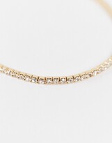 Thumbnail for your product : ASOS DESIGN DESIGN Curve stretch bracelet with crystal in gold tone