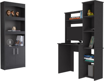 Latitude Run 2 Piece Office Set, Dozza Bookcase + Aramis Desk