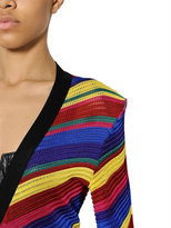 Thumbnail for your product : Balmain Striped Knit Long Cardigan
