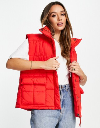 Levi's puffer gilet vest in red - ShopStyle Jackets