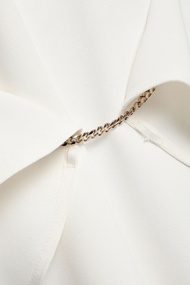Victoria Beckham Draped Chain-trimmed Pique Mini Dress