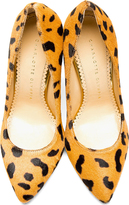 Thumbnail for your product : Charlotte Olympia Black & Tan Hyena Print Calf-Hair Pointed Monroe Pumps