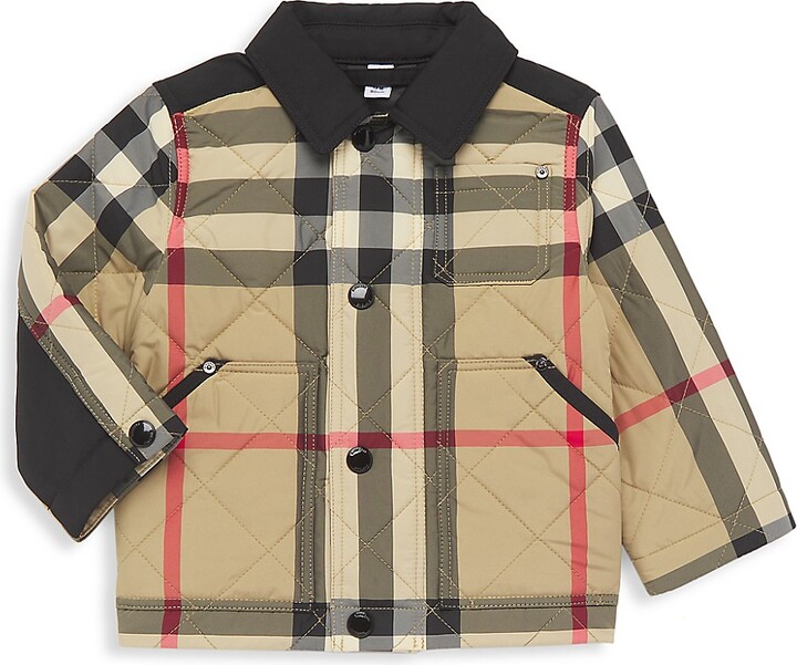 Burberry Baby's & Little Kid's Collared Quilted Check Jacket