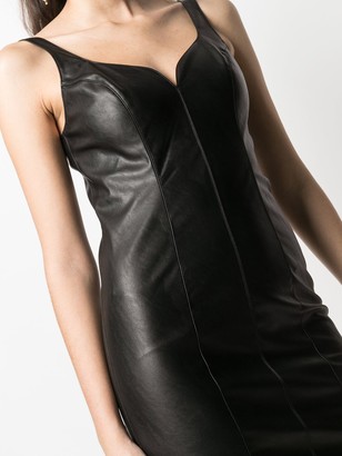 Pinko Faux-Leather Fitted Mini Dress