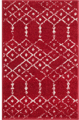 Dakota Fields Brissa Abstract Machine Woven Polypropylene Area Rug in Raspberry Pink