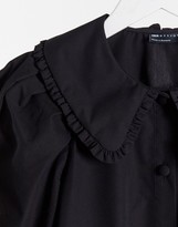 Thumbnail for your product : ASOS Petite DESIGN Petite long sleeve shirt with frill collar detail in black