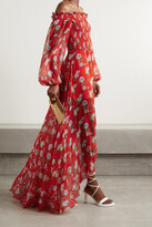 Thumbnail for your product : Caroline Constas Ambrosia Off-the-shoulder Floral-print Silk-chiffon Dress