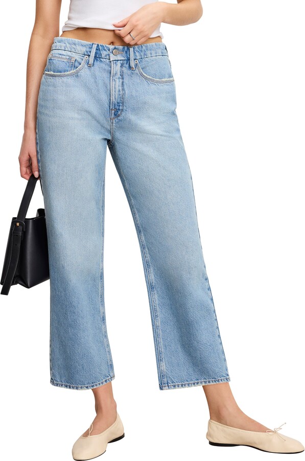 Good American Good '90s Crop Relaxed Jeans