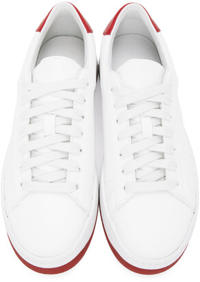 Kenzo White & Red Kourt K Logo Sneakers
