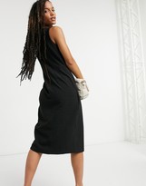 Thumbnail for your product : Closet London Closet wrap pinafore dress in black
