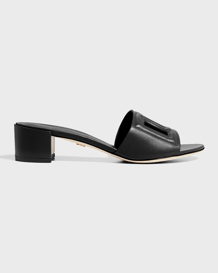 Dolce & Gabbana 40mm Cutout Leather Slide