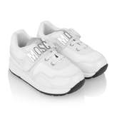 Thumbnail for your product : Moschino MoschinoGirls Patent White Leather Logo Trainers