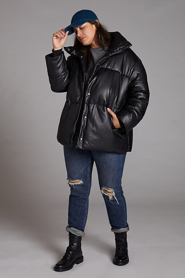 black bubble coat plus size