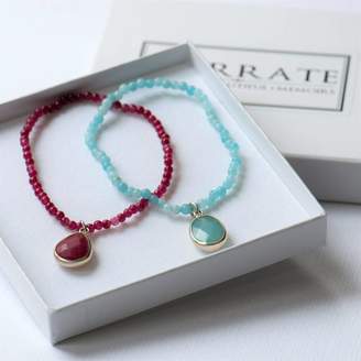 Narrate Amazonite Blue Gemstone Charm Bracelet