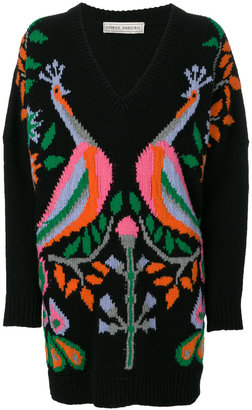 Veronique Branquinho peacock v-neck sweater