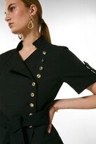 Thumbnail for your product : Karen Millen Multi Button Tie Waist Short Sleeve Dress