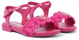 Thumbnail for your product : Dolce & Gabbana Children Raffia and leather sandals