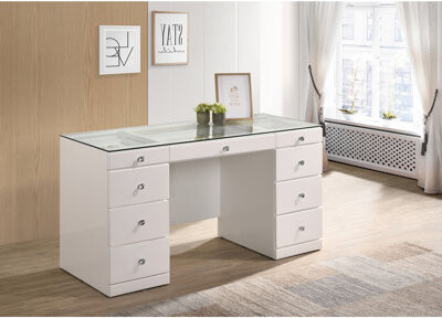 Everly Quinn 1pc Glam Makeup Vanity Table