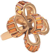 Thumbnail for your product : Oscar de la Renta Gold-Tone & Swarovski Crystal Bow Ring