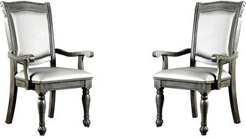 Hokku Designs Classic Arm Chairs Of 2, Gray , Solid Wood Base For Dining Area Use 2Pc In Traditional Style, Room