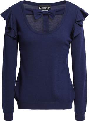 Moschino Boutique Bow-embellished Cutout Virgin Wool Sweater