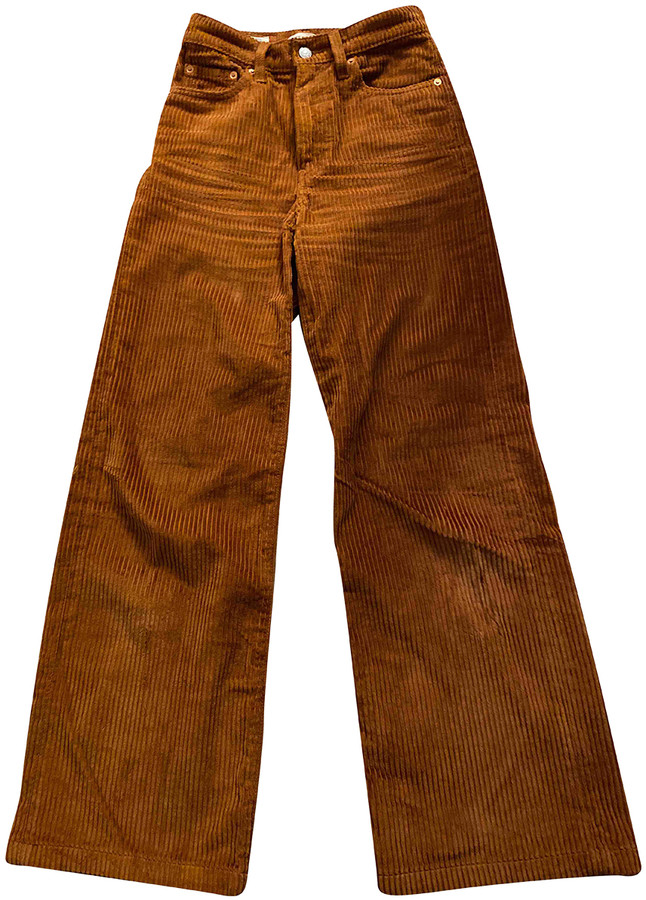 Levi's Brown Velvet Trousers - ShopStyle Pants