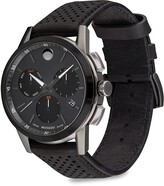 Thumbnail for your product : Movado Musuem Sport Gunmetal Stainless Steel Leather-Strap Chronograph Watch