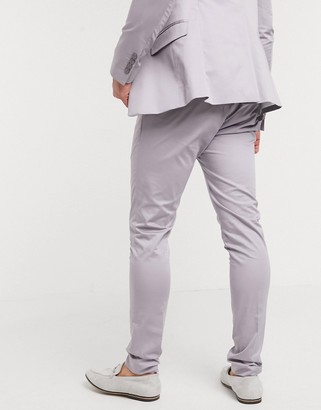 Devils Advocate sateen plain super skinny suit pants
