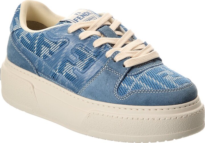 Fendi Match Ff Jacquard & Suede Platform Sneaker